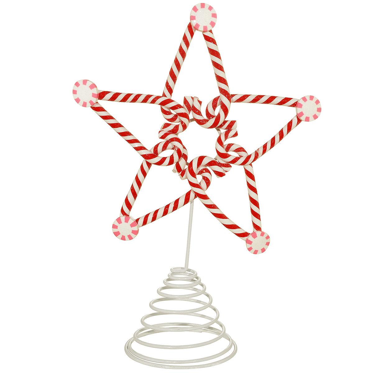 Star Clay Dough Candy Cane Tree Top