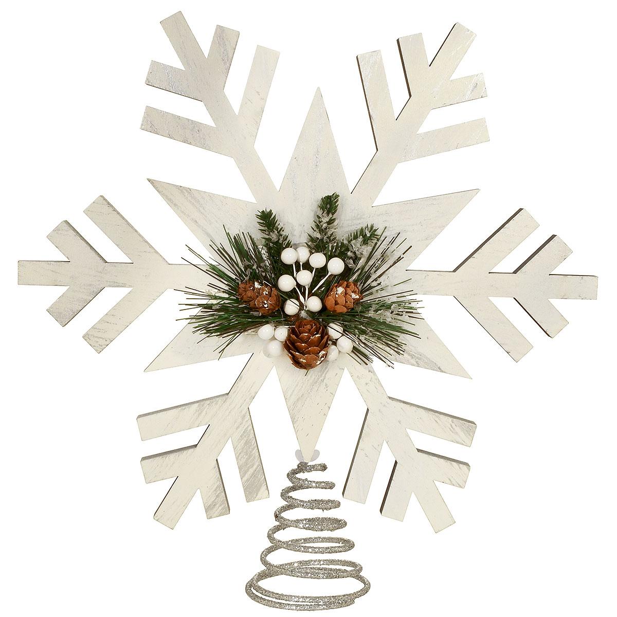 Snowflake Wood Tree Topper