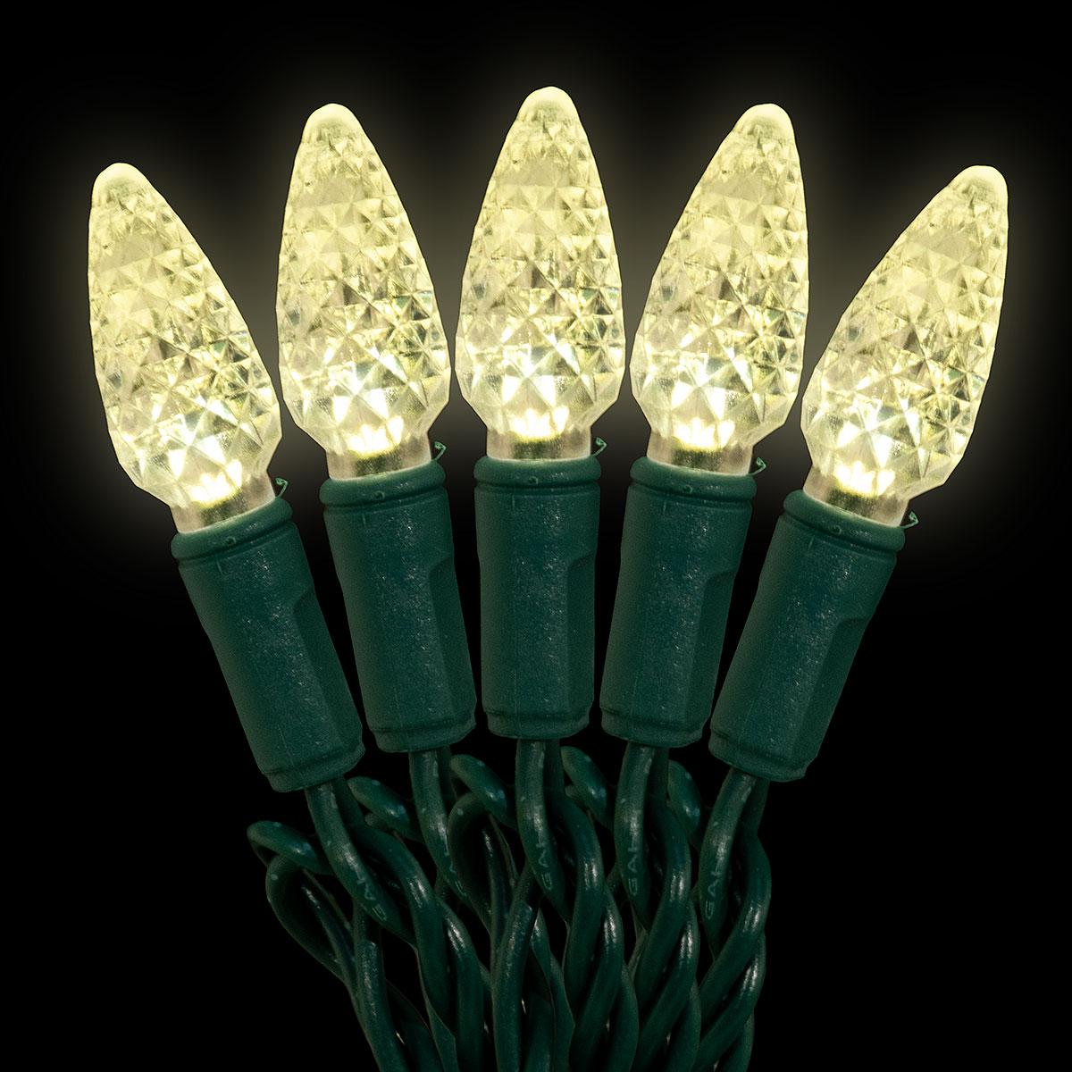 Warm White 100 Light C6 Faceted LED