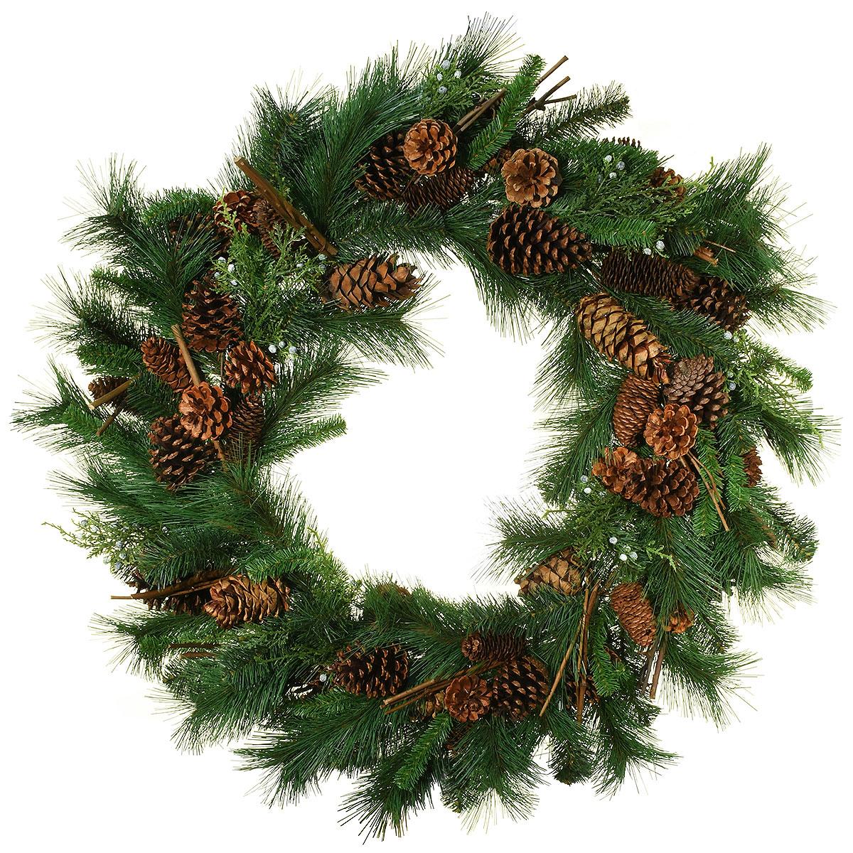 36 Inch Mixed Pine Wreath With Pine
