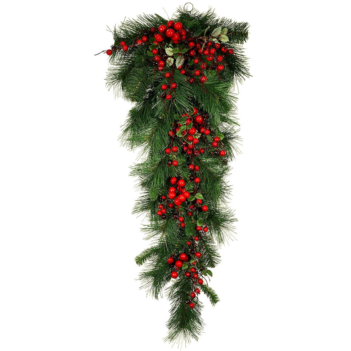 32" Mixed Pine Teardrop W Berries