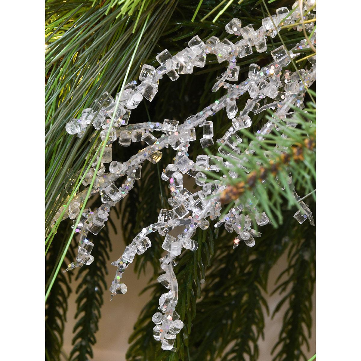 6 Ft. Twig Garland With Iced Glitter Accents Branch Detail
