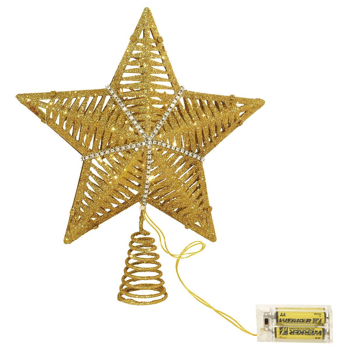 Lighted Star Gold Tree Topper