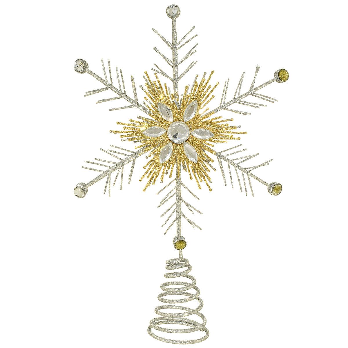 Snowflake Glitter Tree Top, 11.5 In