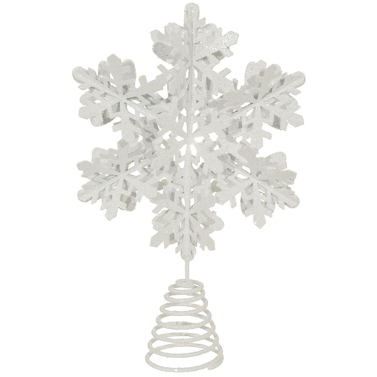 White Snowflake Tree Top, 13 Inch