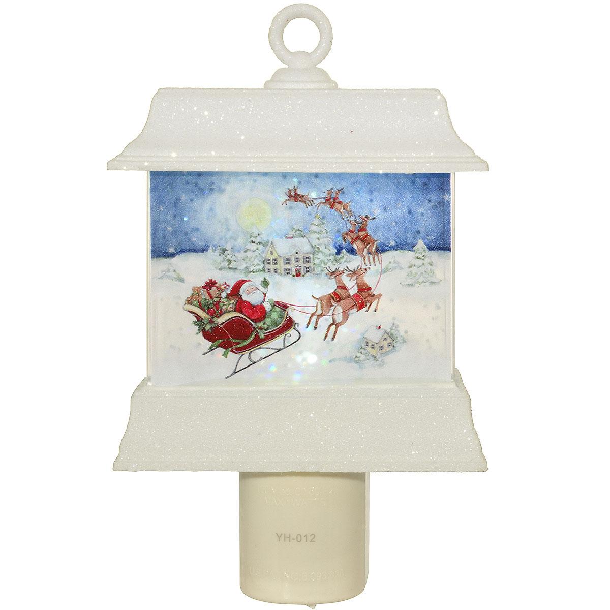 Santa In Sleigh Shimmer Nightlight