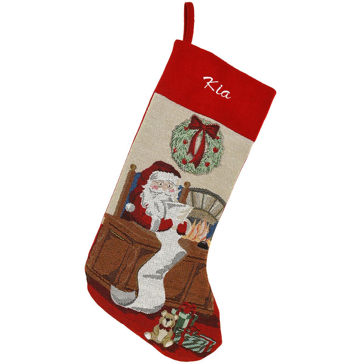 20.5 Inch Santa With List Tapestry
