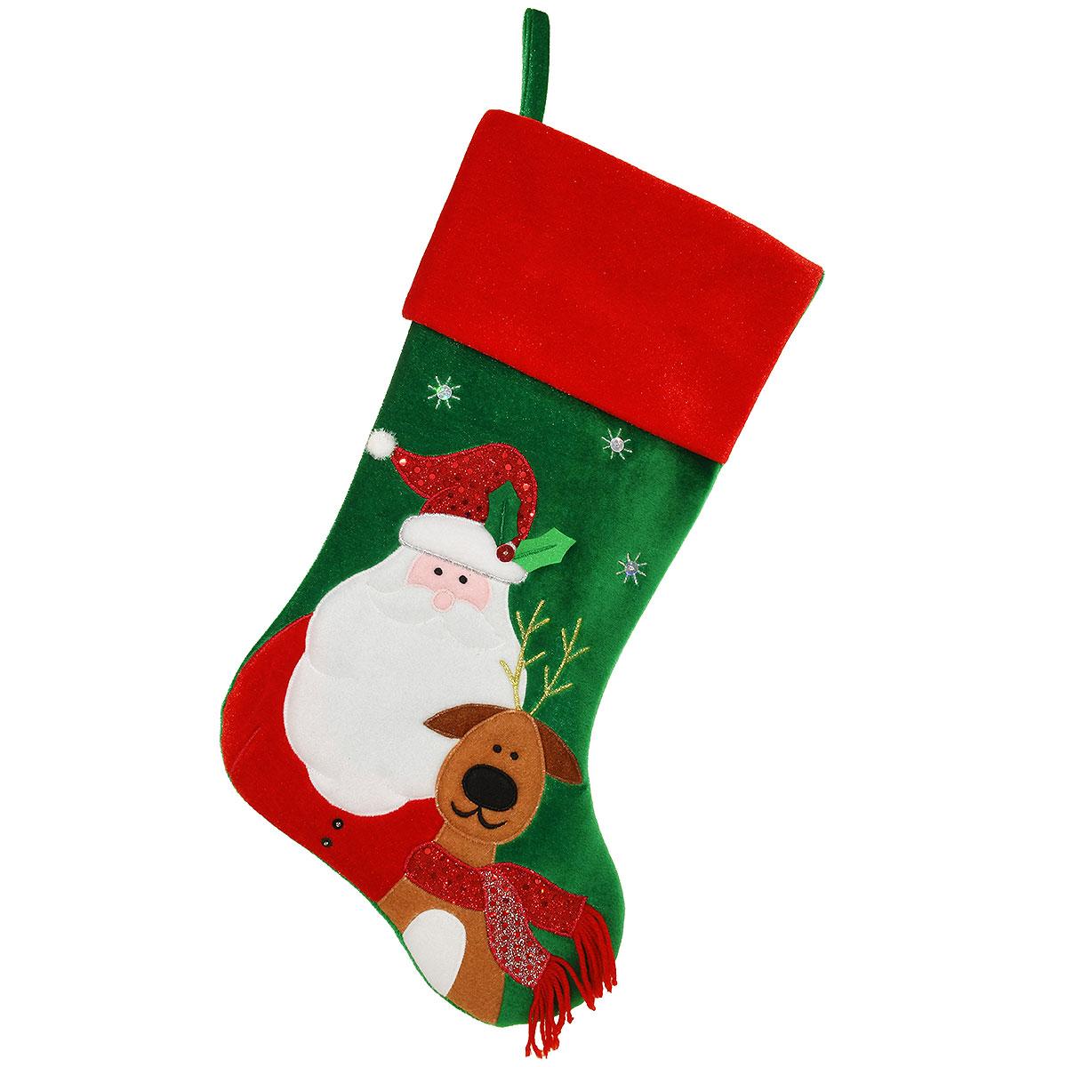 Santa With Reindeer Stocking