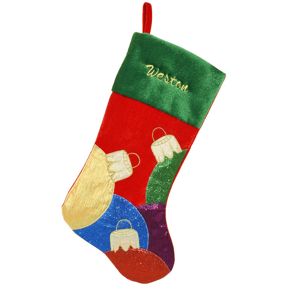 20.5 Inch Ornaments Velvet Stocking