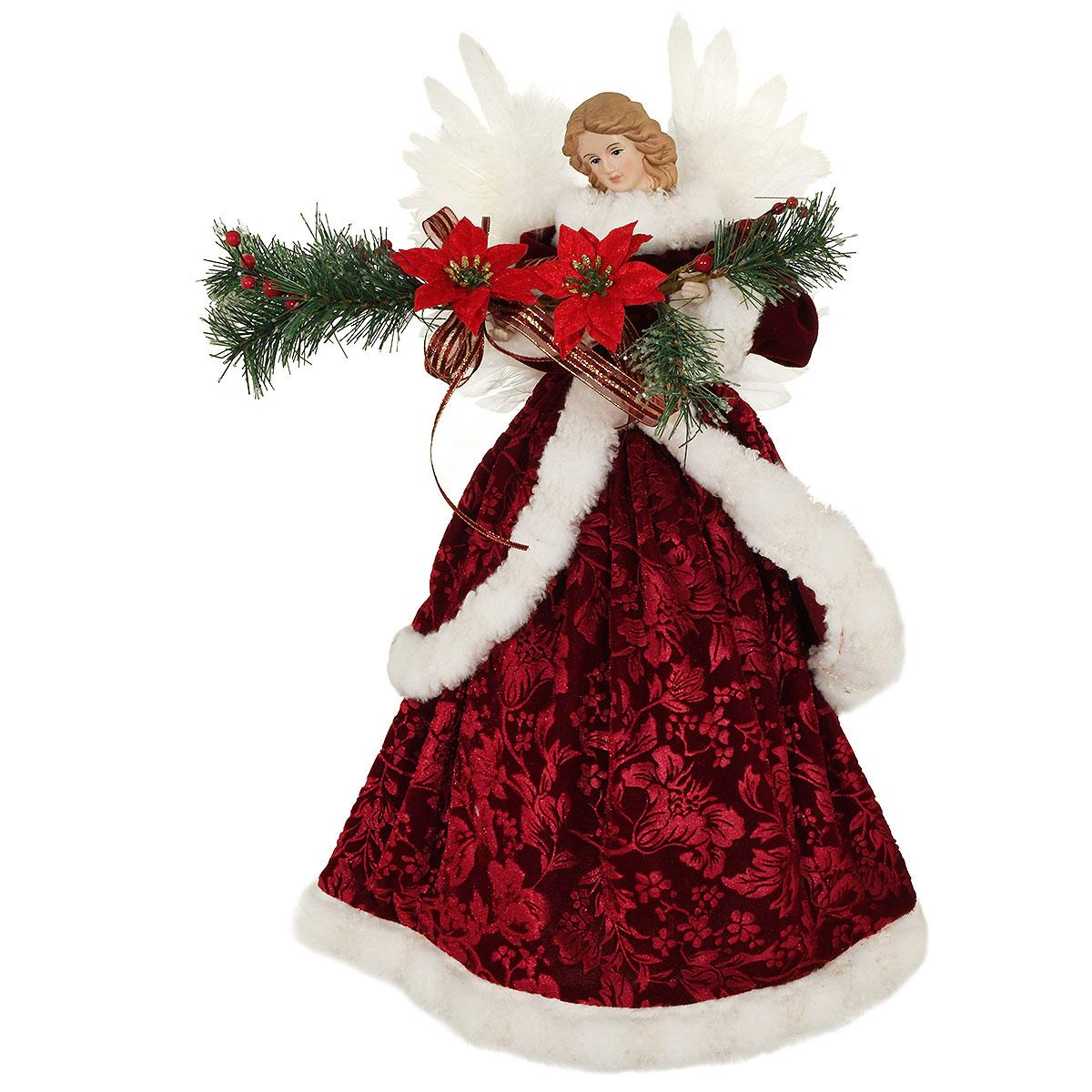 Angel Burgundy Tree Topper, 18 Inch