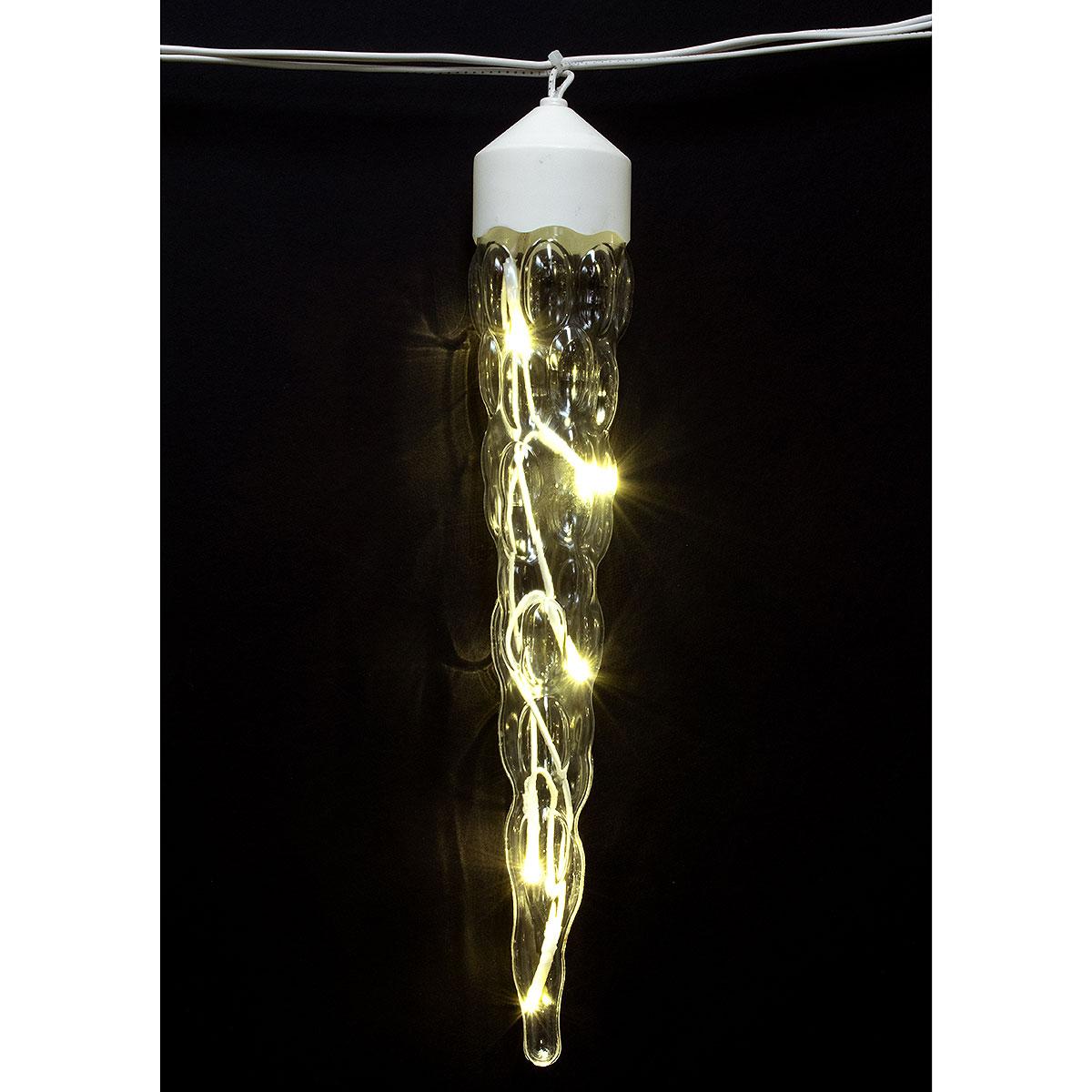 16 Count Jumbo Icicle Set With 64 Warm White LED Lights And 7 Inch And 11 Inch Lengths