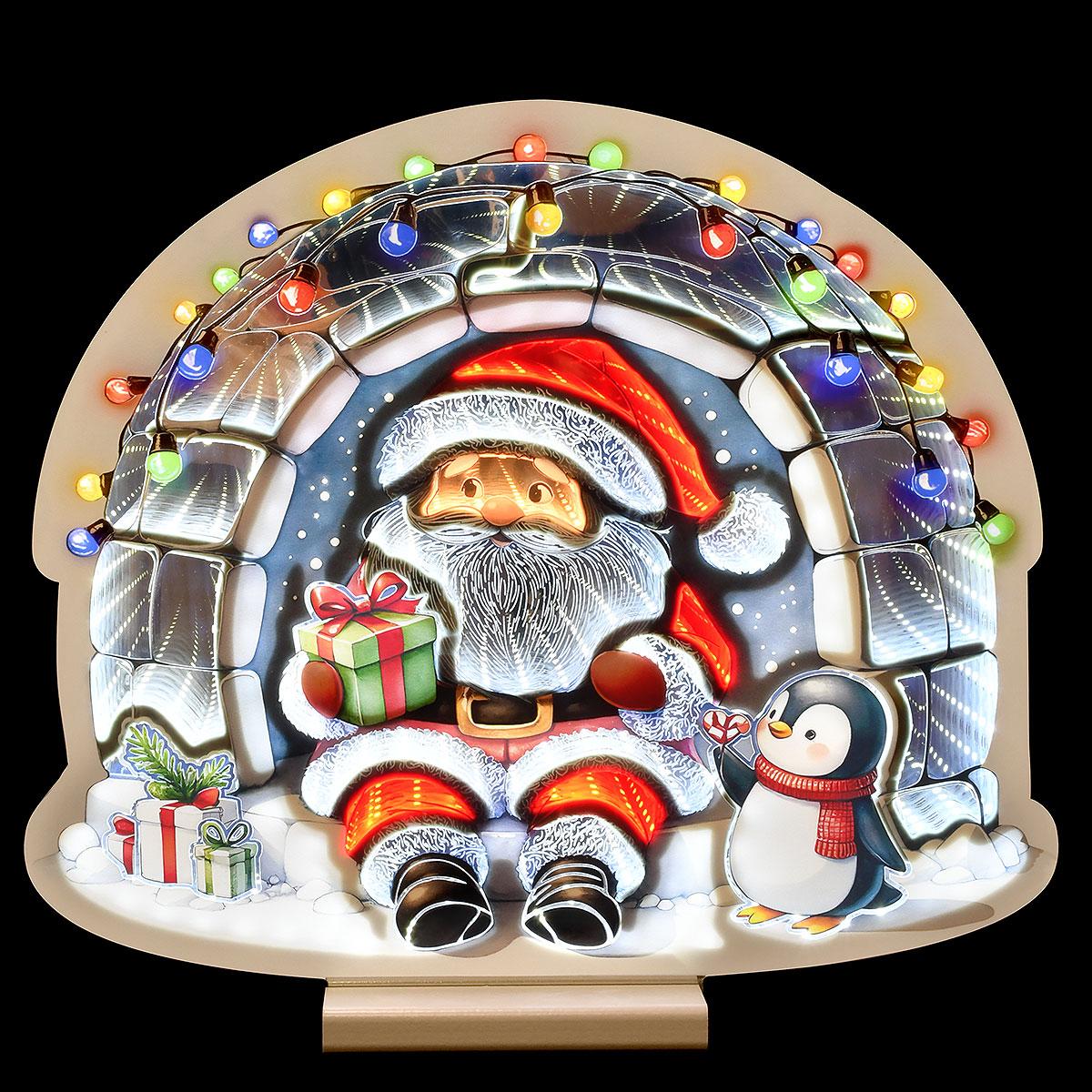 Santa In Igloo Infinity Light LED