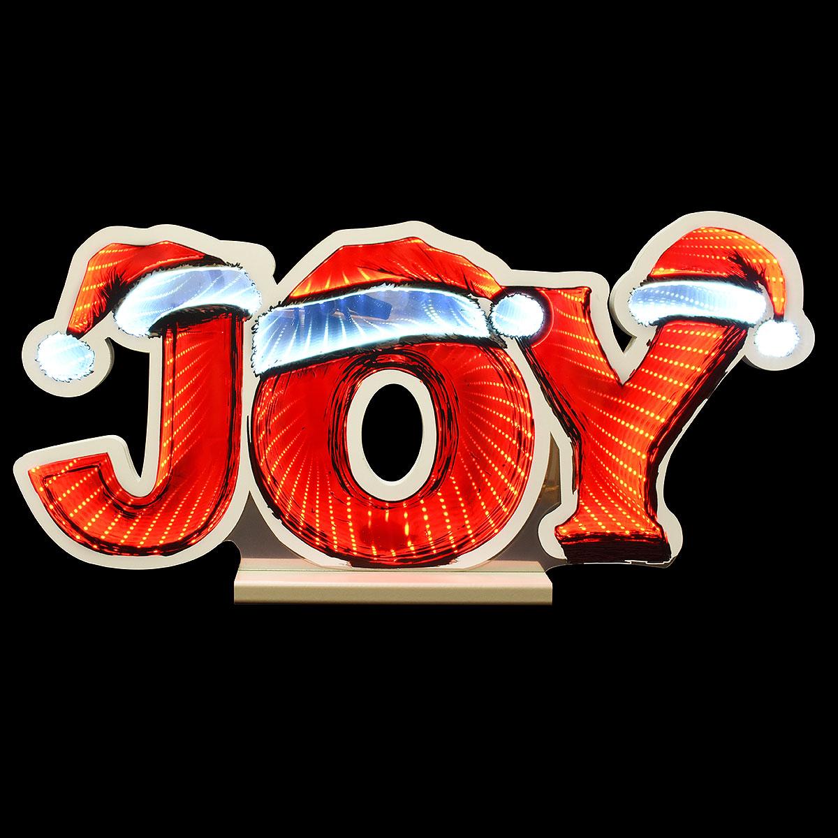 Joy With Santa Hats Infinity LED