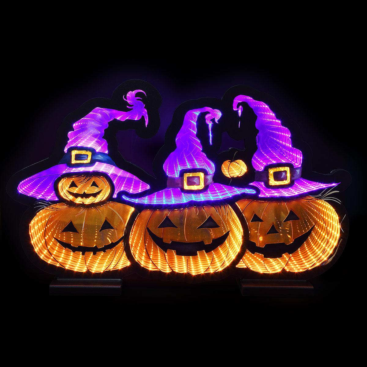 Pumpkins In Hats Infinity Light LED