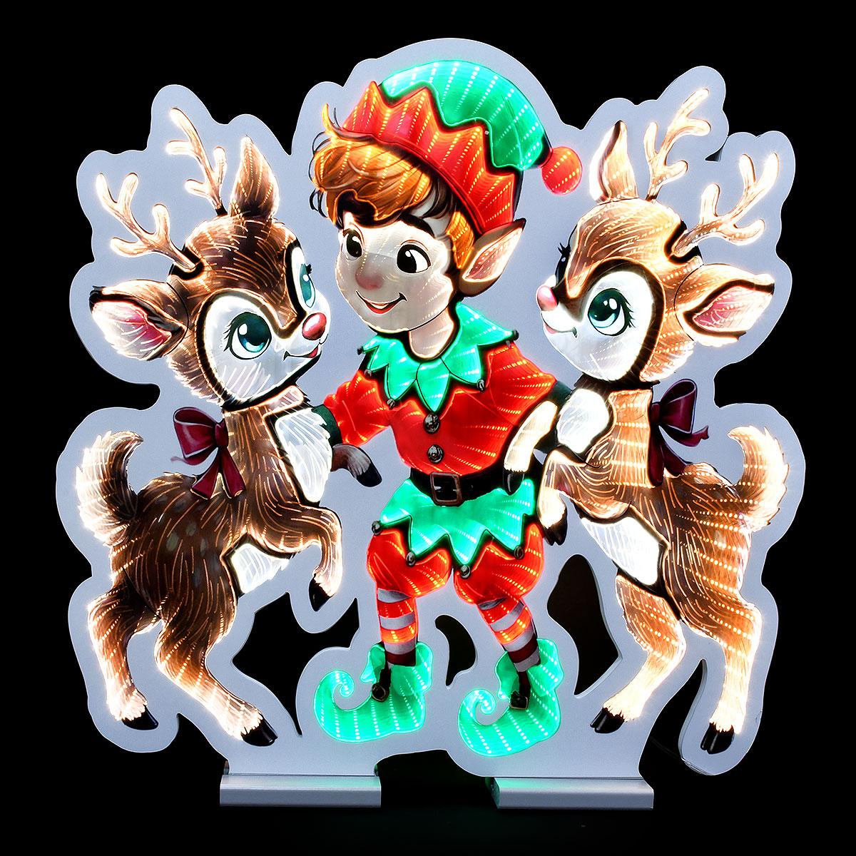 Elf With Reindeer Infinity Light