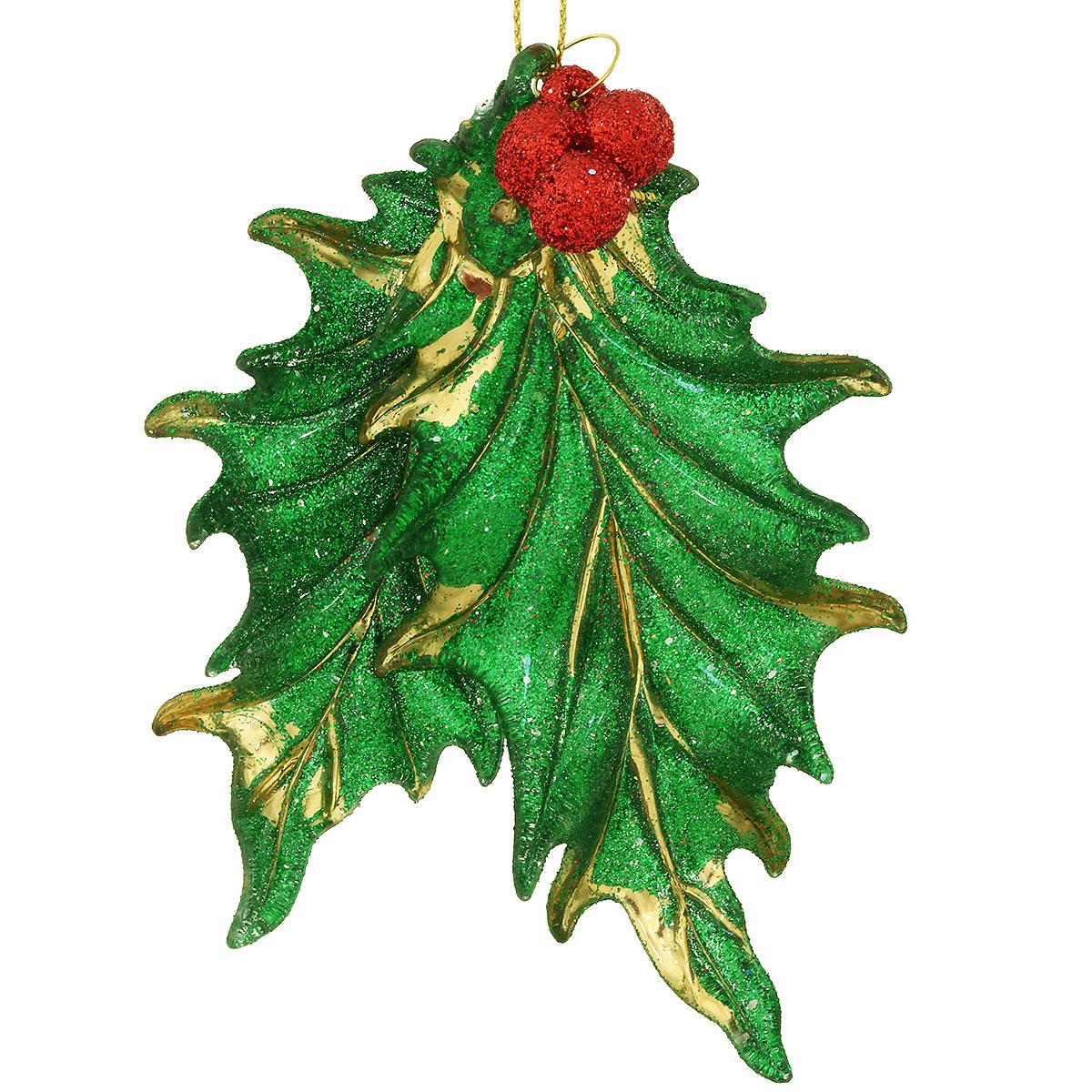 Holly Berry Glitter Ornament