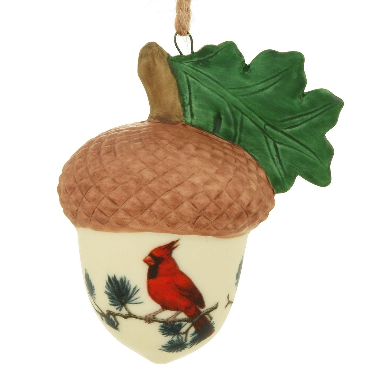 Acorn Cardinal Porcelain Ornament