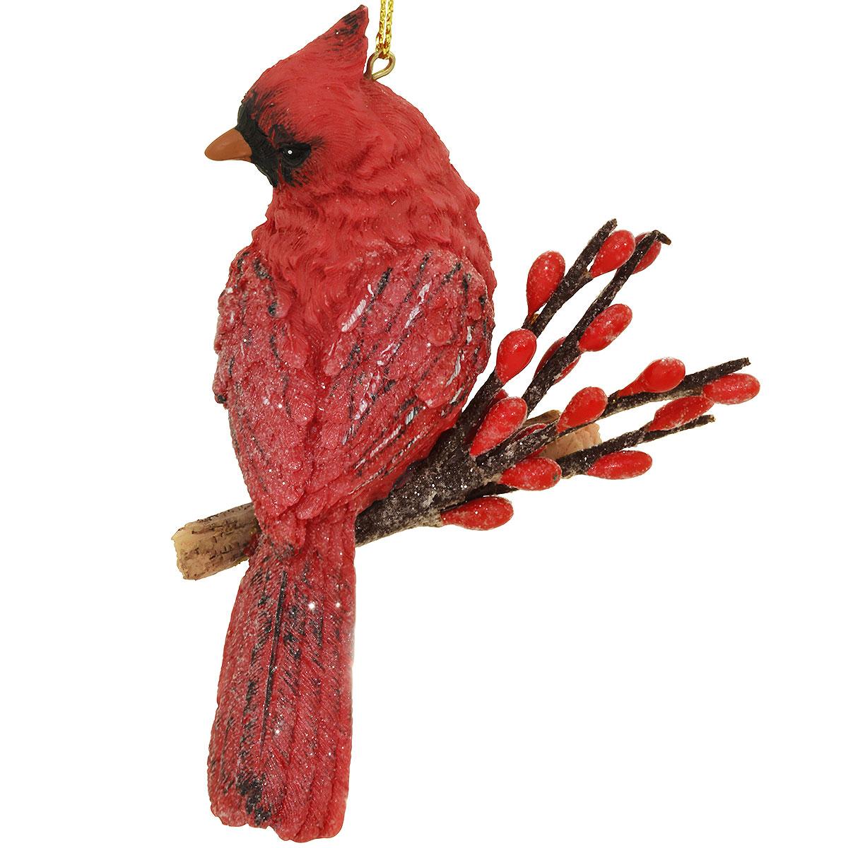 Cardinal On Branch Ornament
