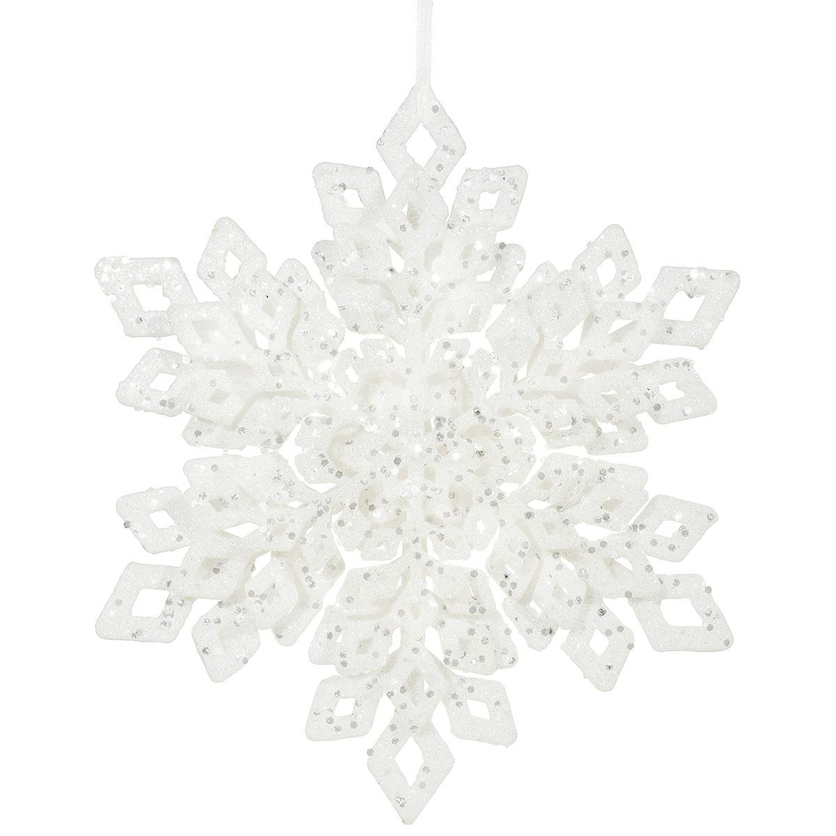 Snowflake 12 Inch White Glitter