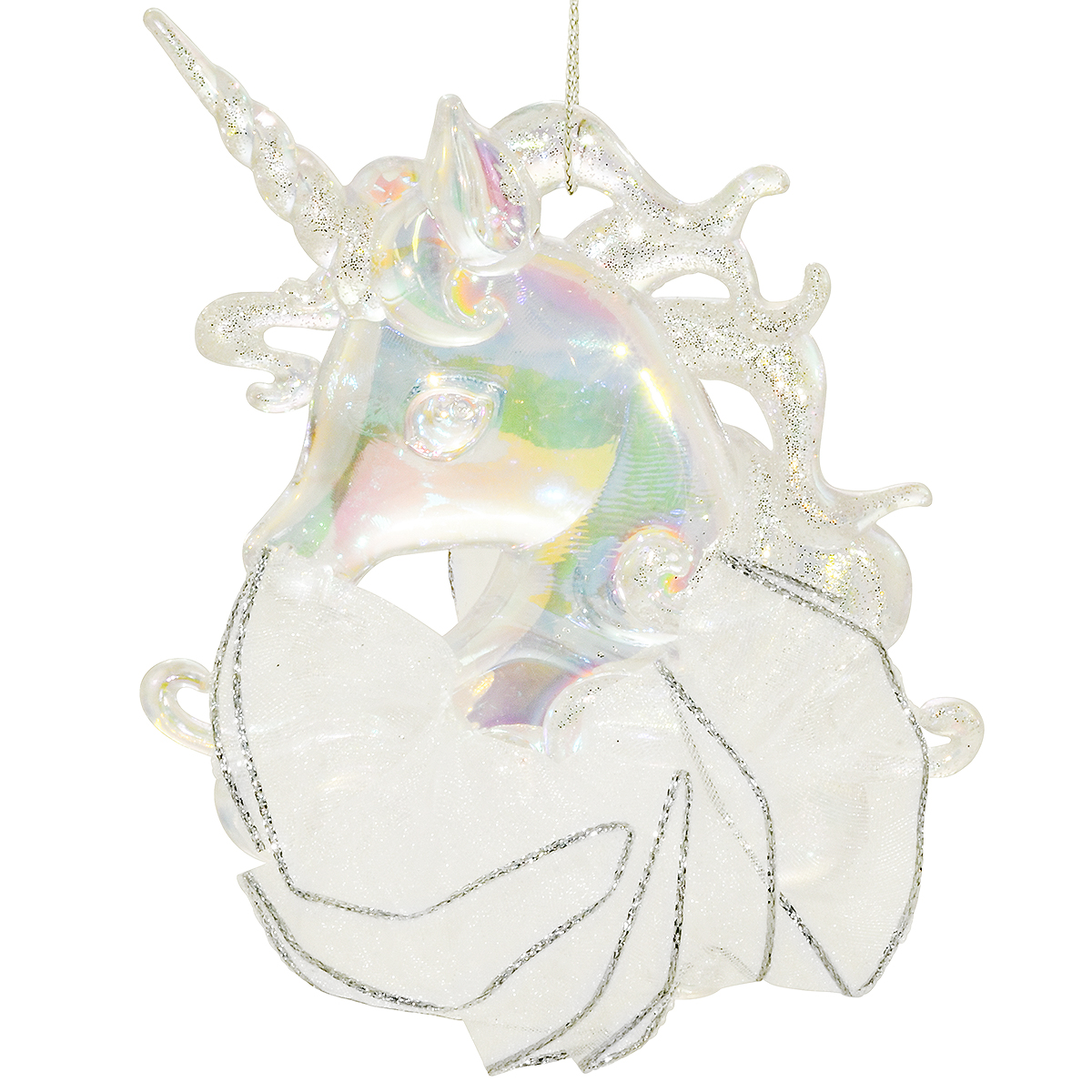 Unicorn Clear Plastic Ornament