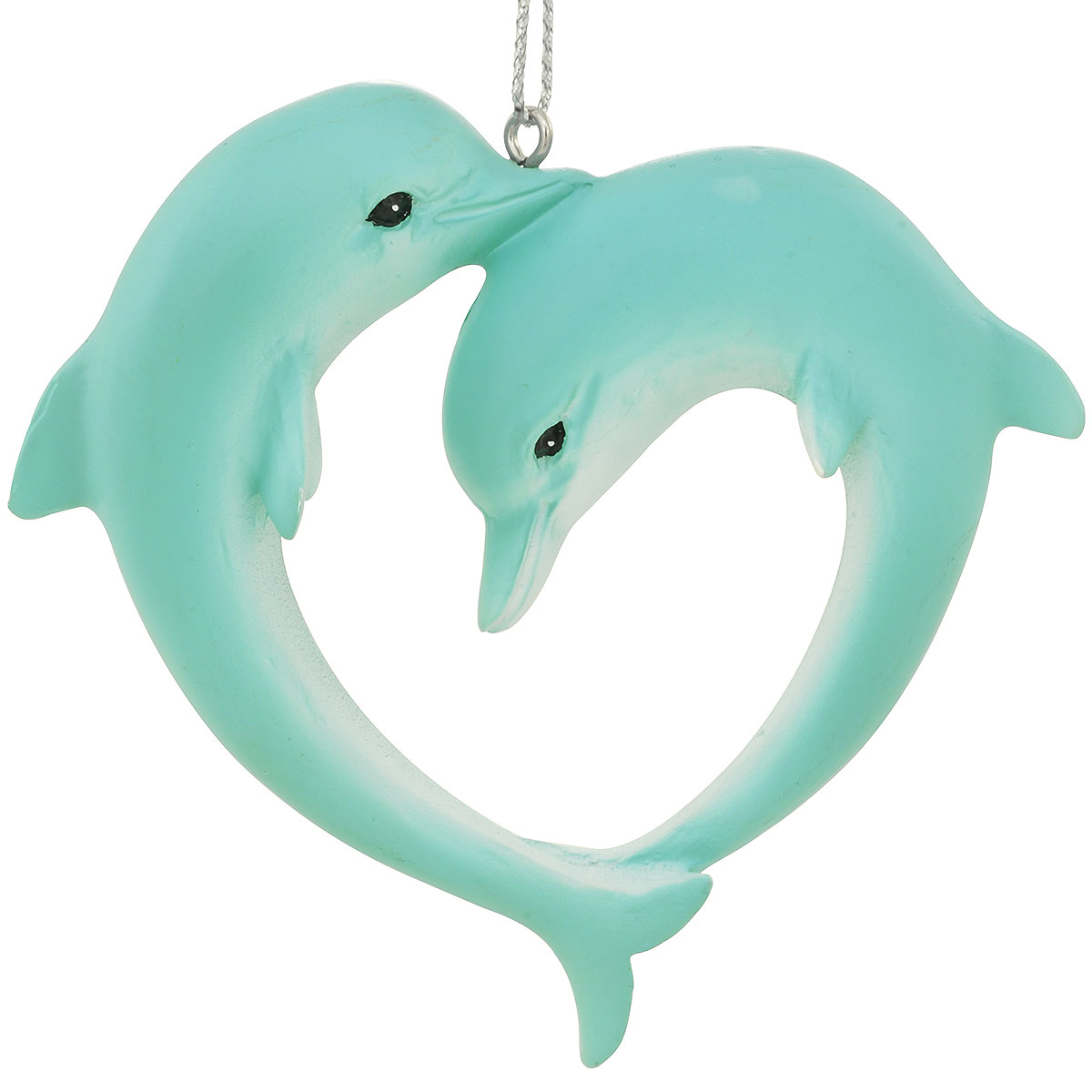 Dolphin Heart Resin Ornament