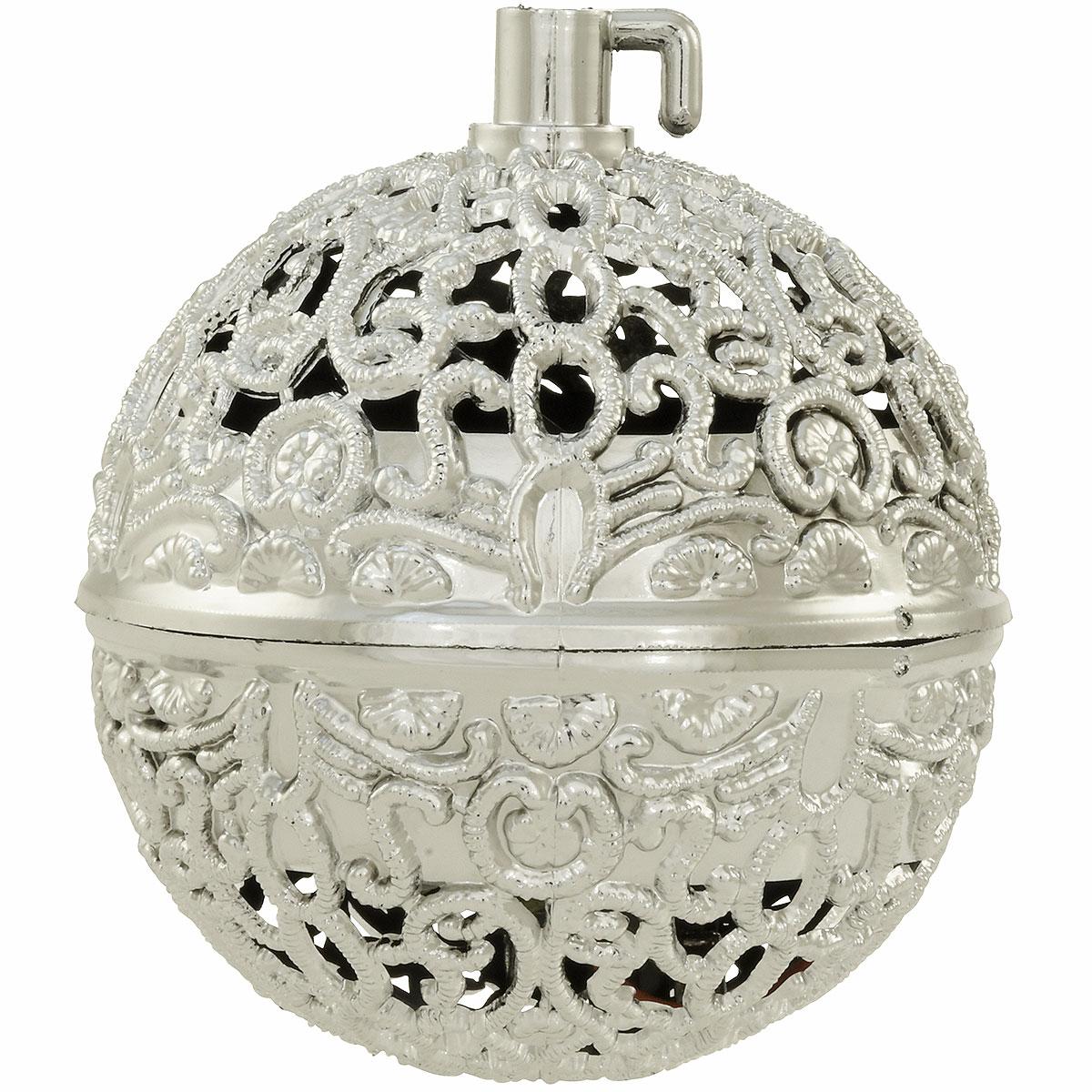 Chirping Bird Ball Silver Ornament