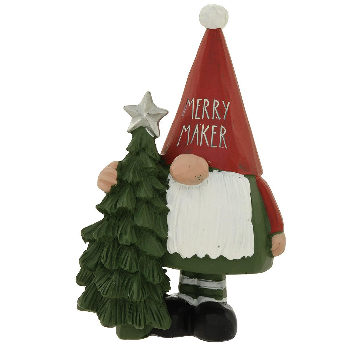 Gnome With Christmas Tree Figure