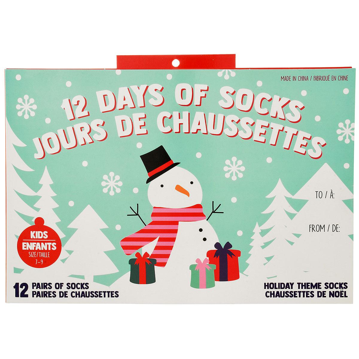 12 Days Of Christmas Socks Gift Set For Kids