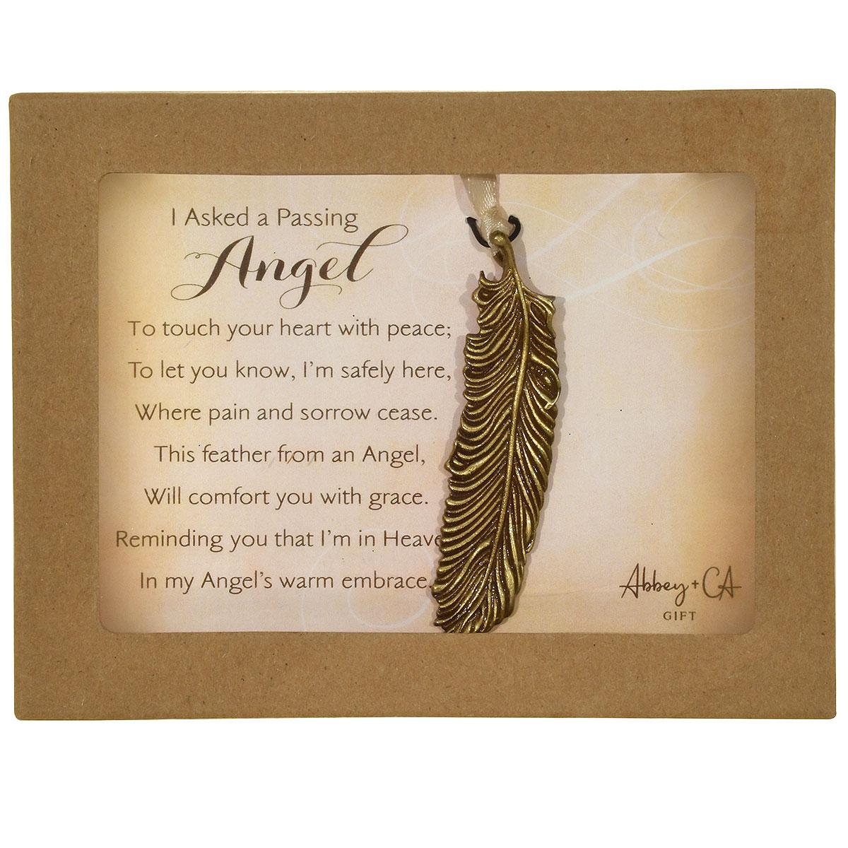 Golden Angel Feather Metal Memorial
