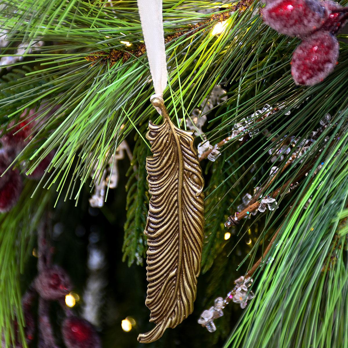 Guardian Angel Feather Metal Ornament