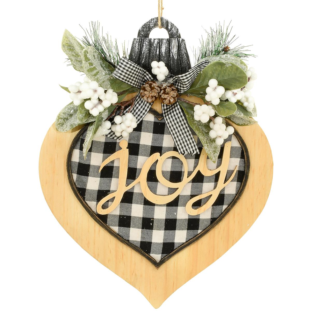 Joy Buffalo Plaid Wall Hanging