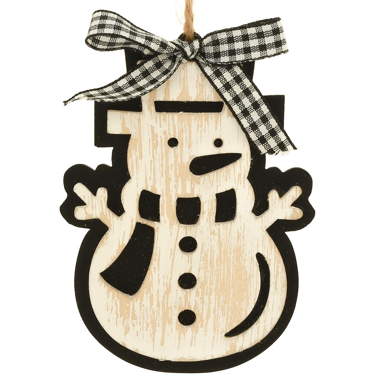 Snowman Wooden Ornament