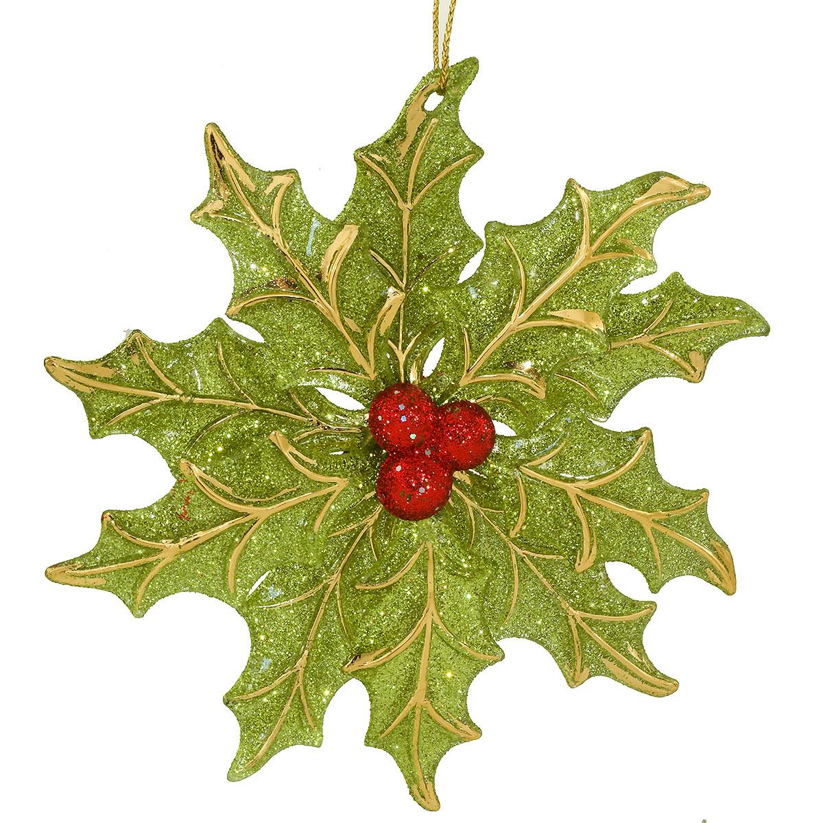 Plastic Holly Ornament
