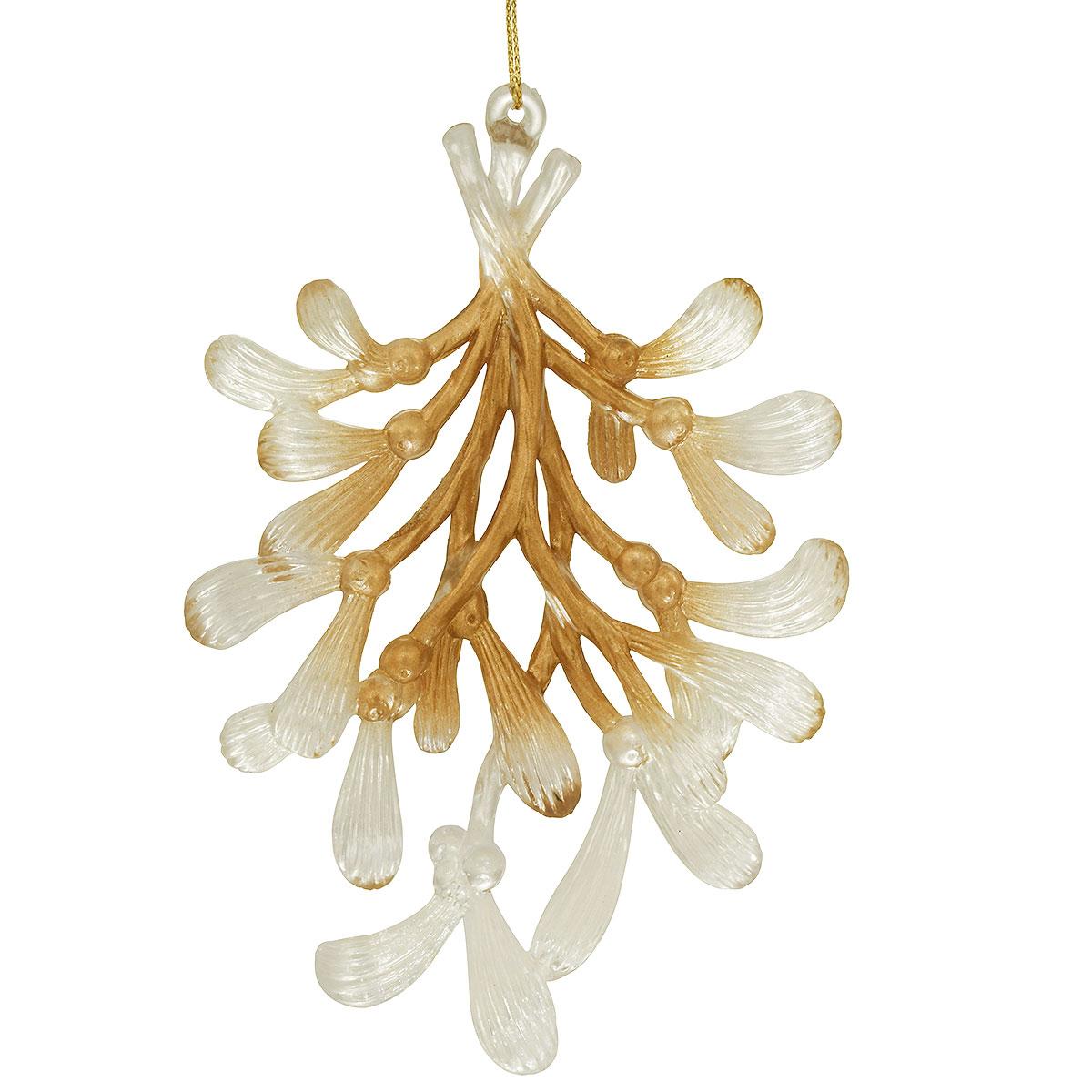 Gold/Clear Mistletoe Ornament