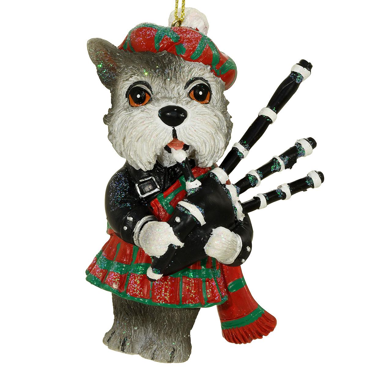 Schnauzer With Bagpipe Ornament