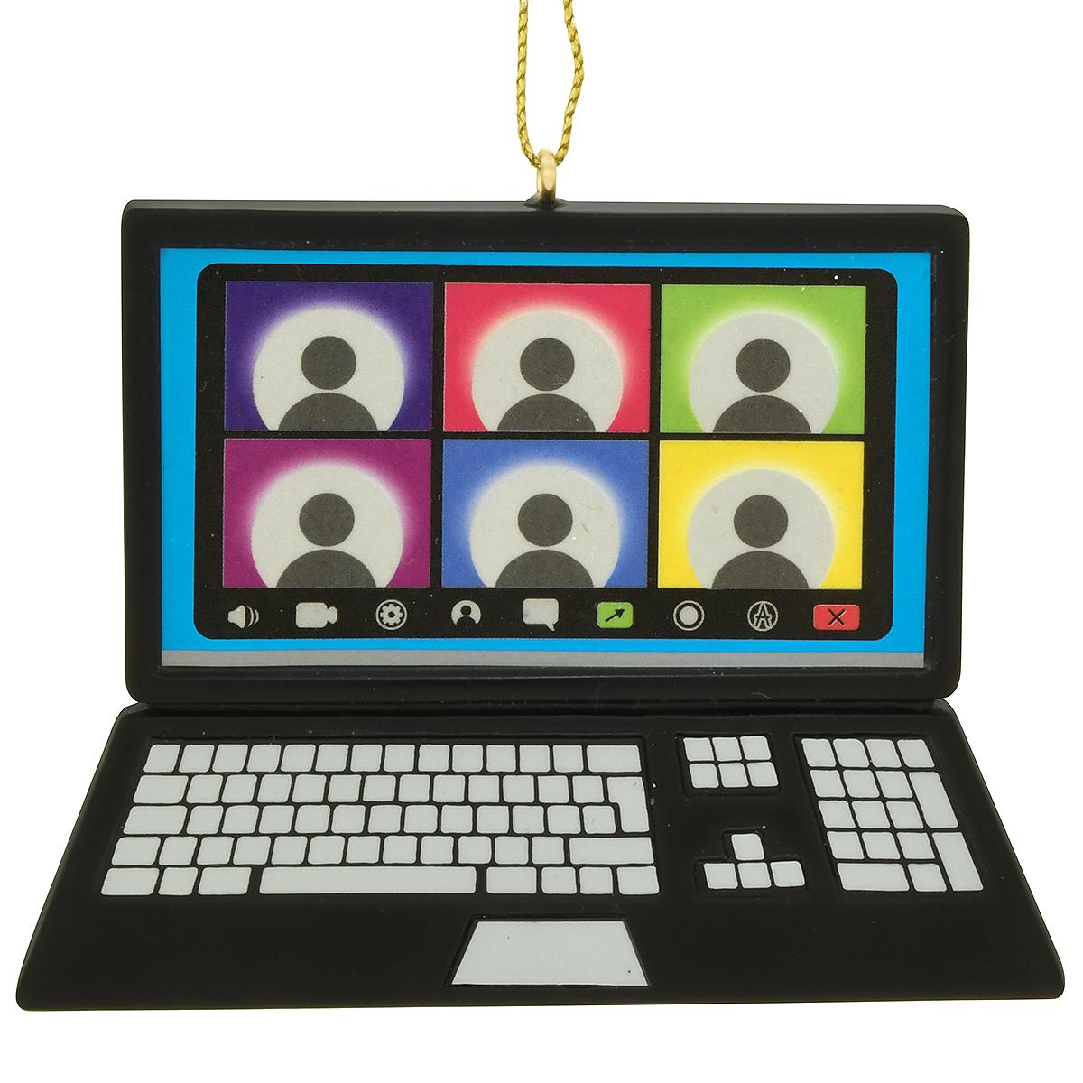 Laptop Virtual Meeting Ornament