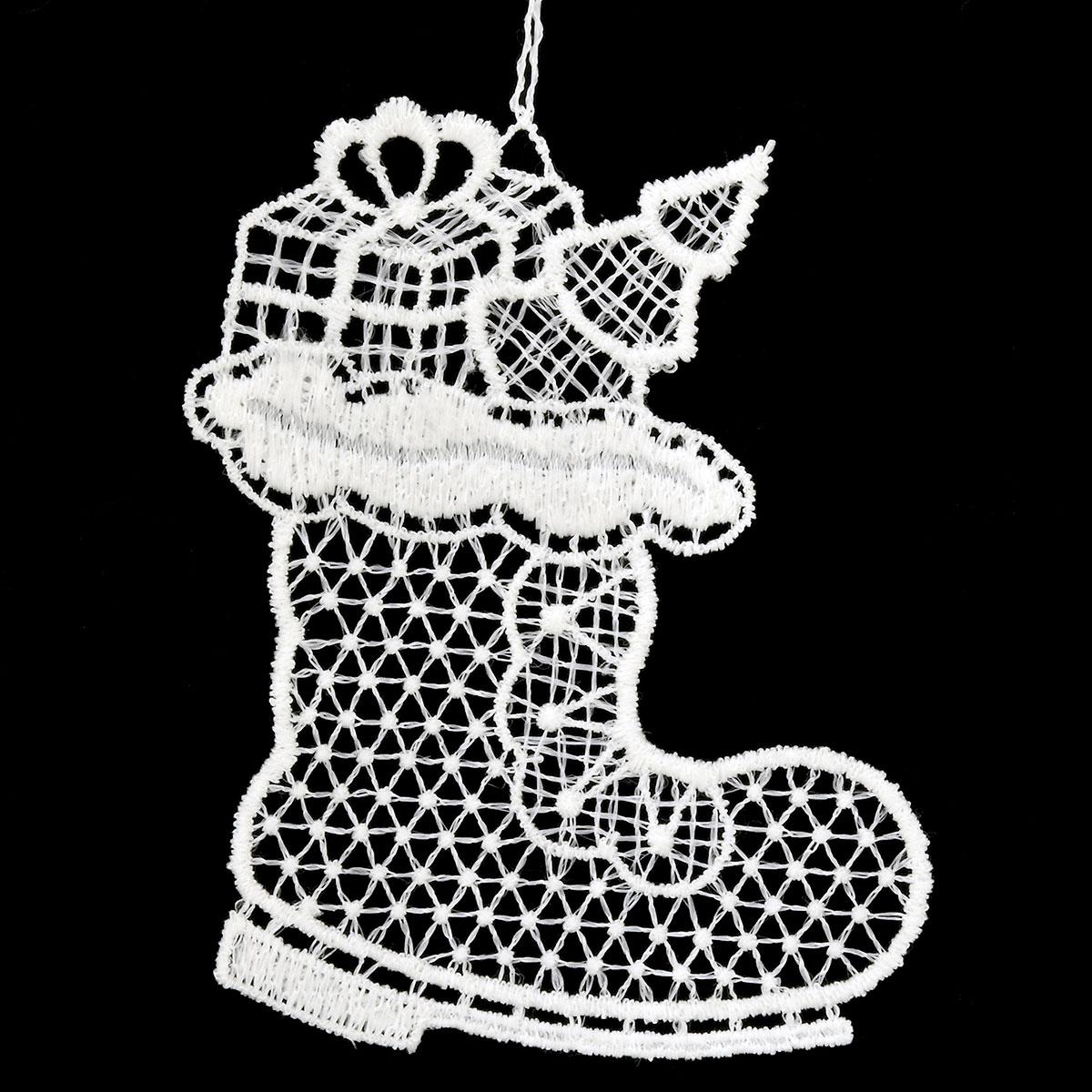 Stitched Lace Boot Ornament