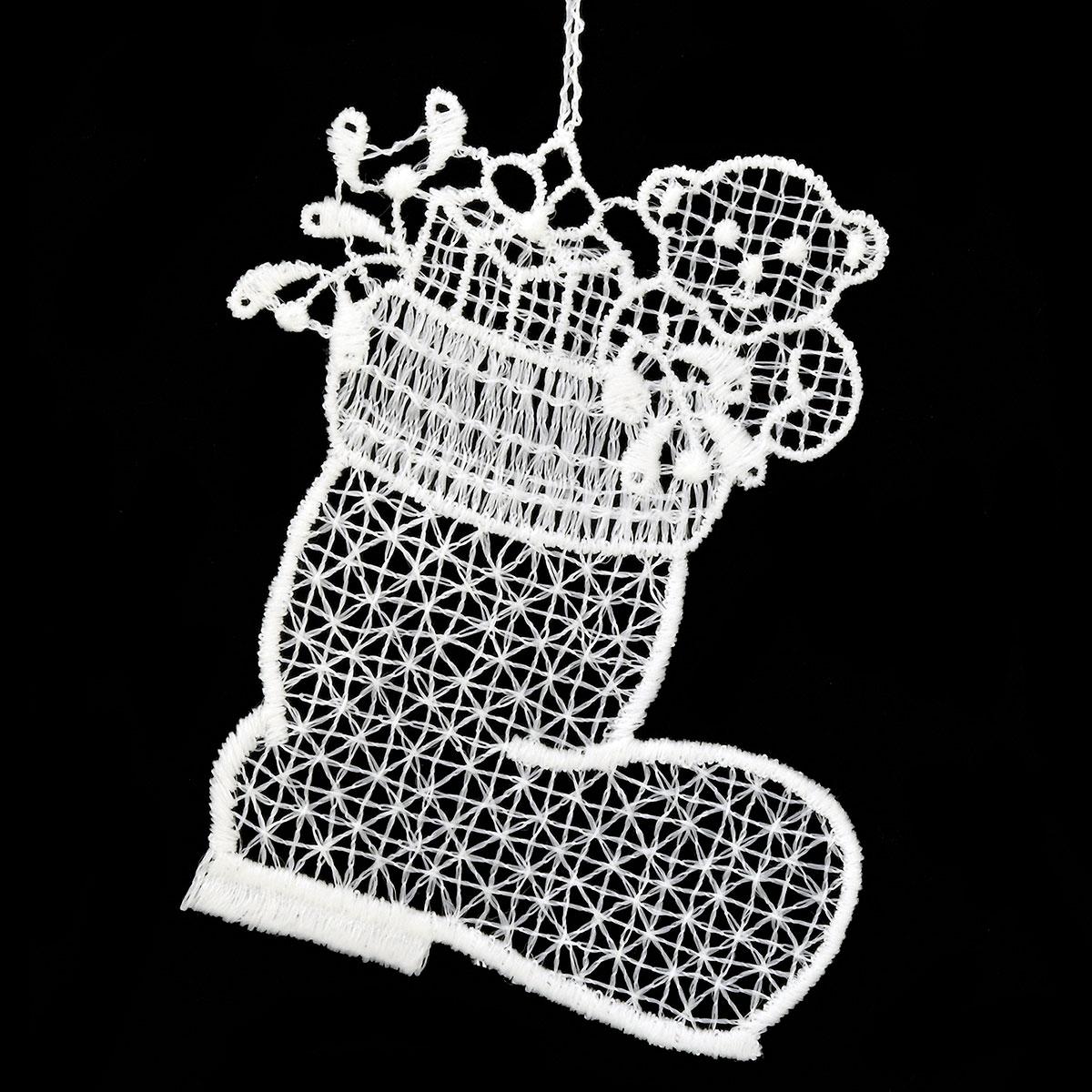 Stitched Lace Boot Ornament