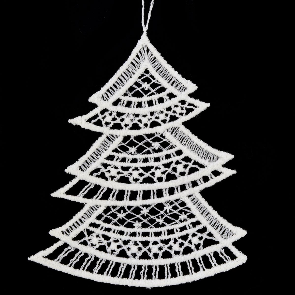 Stitched Lace Tree Ornament