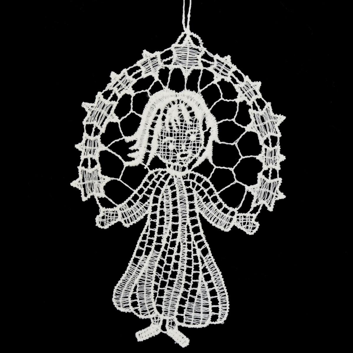 Angel With Star Arch Lace Stitched Ornament