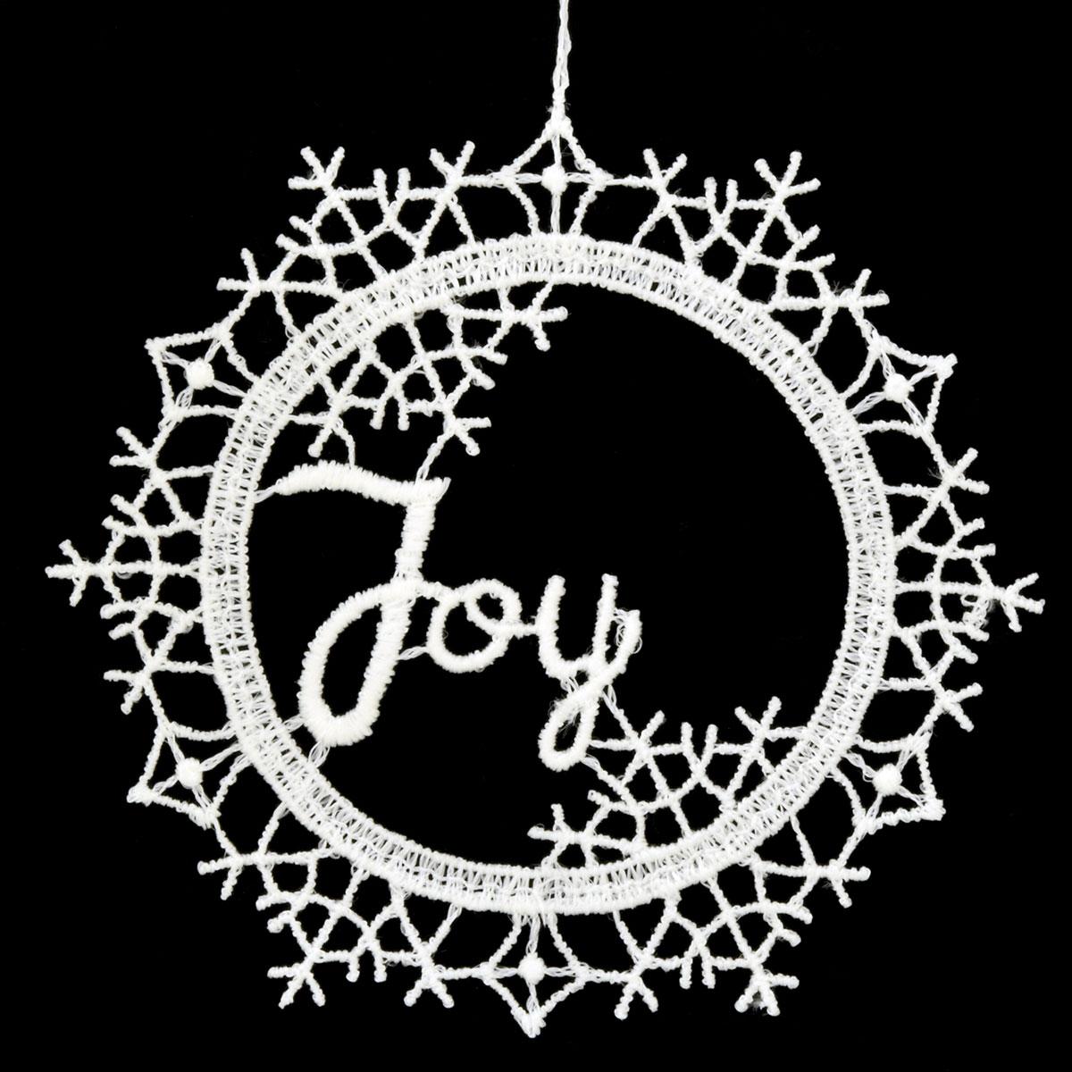 Joy Lace Stitched Ornament