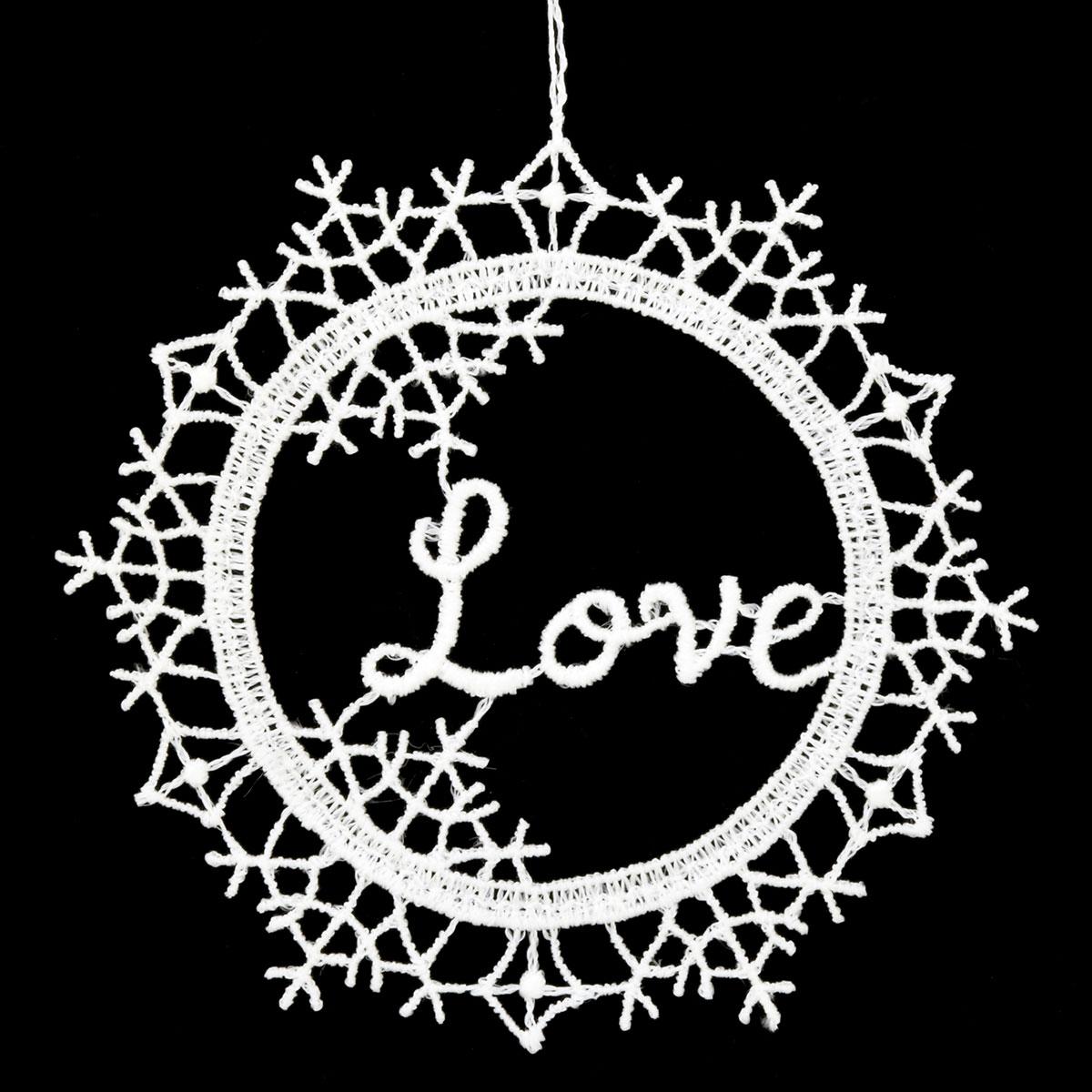 Love Stitched Lace Ornament