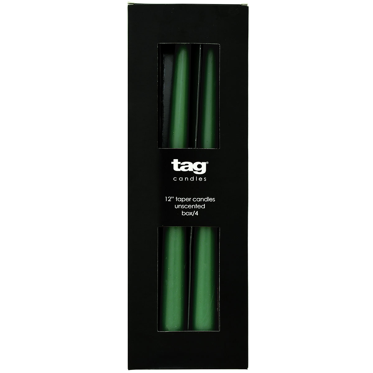 12 Inch Hunter Green Taper Candle