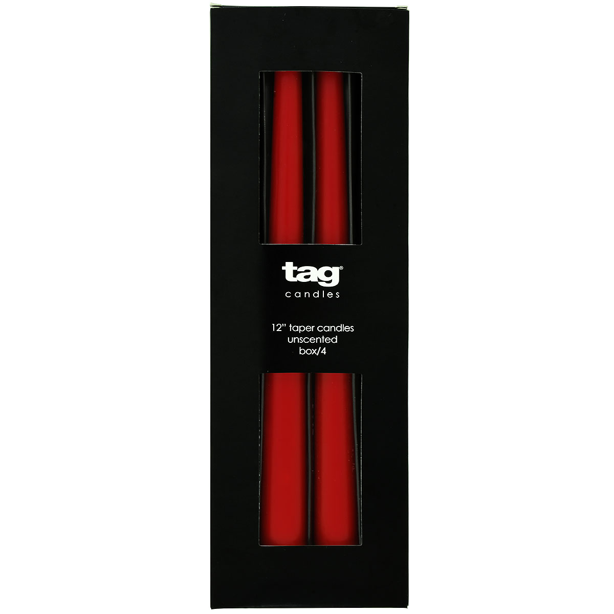 12 Inch Red Taper Candle Set Of 4