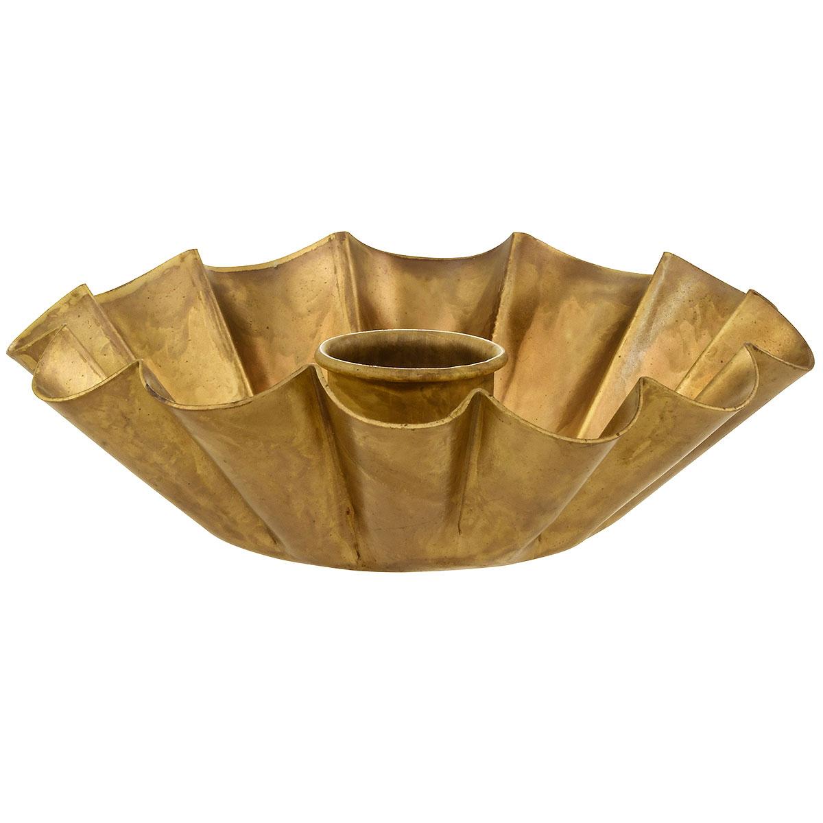 Ruffle Brass Taper Candle Holder