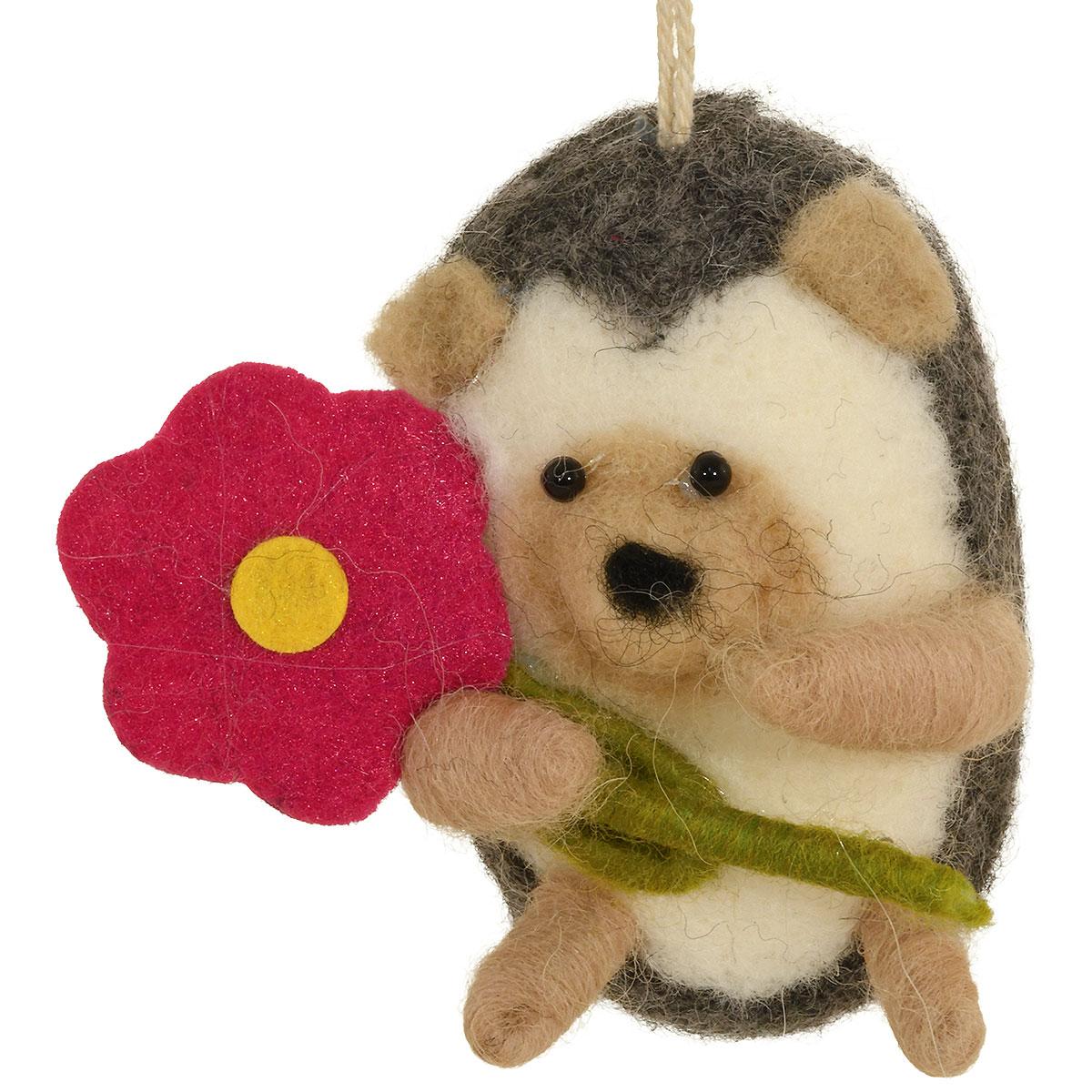 Hedgehog With Flower Ornament
