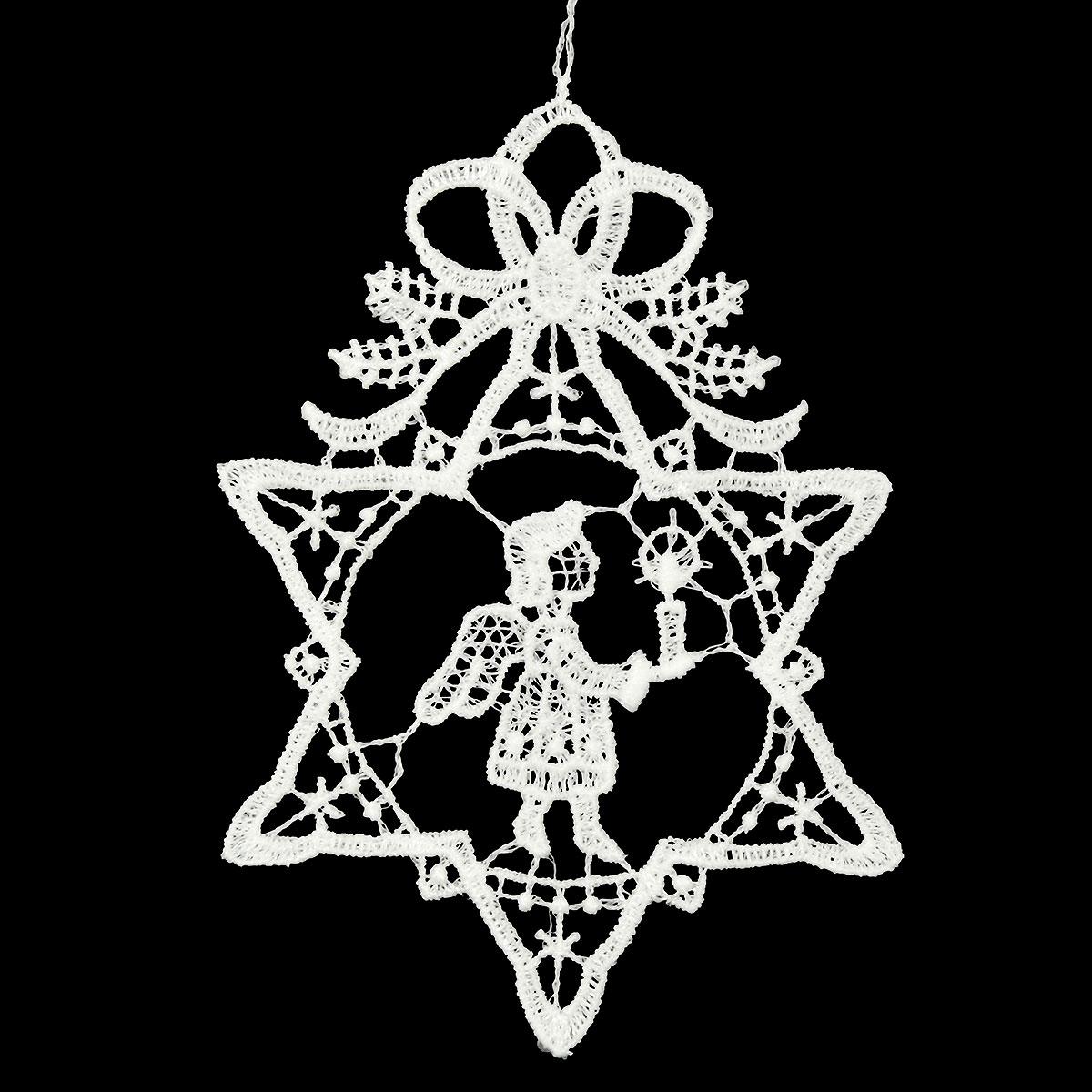 Angel In Star Frame Lace Ornament