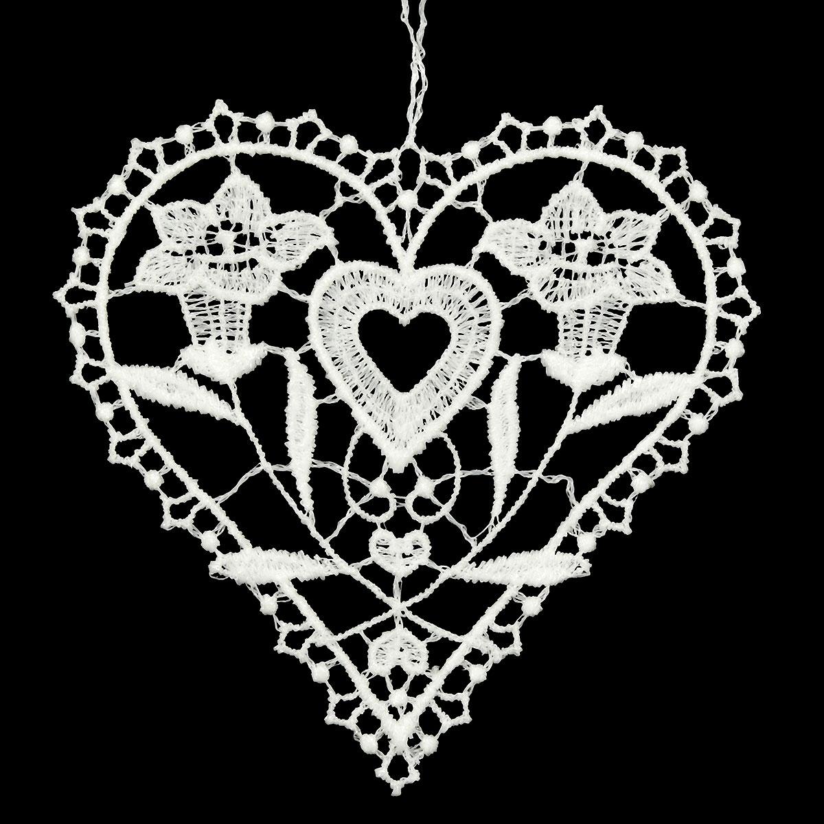 Gentian Heart Frame Lace Ornament