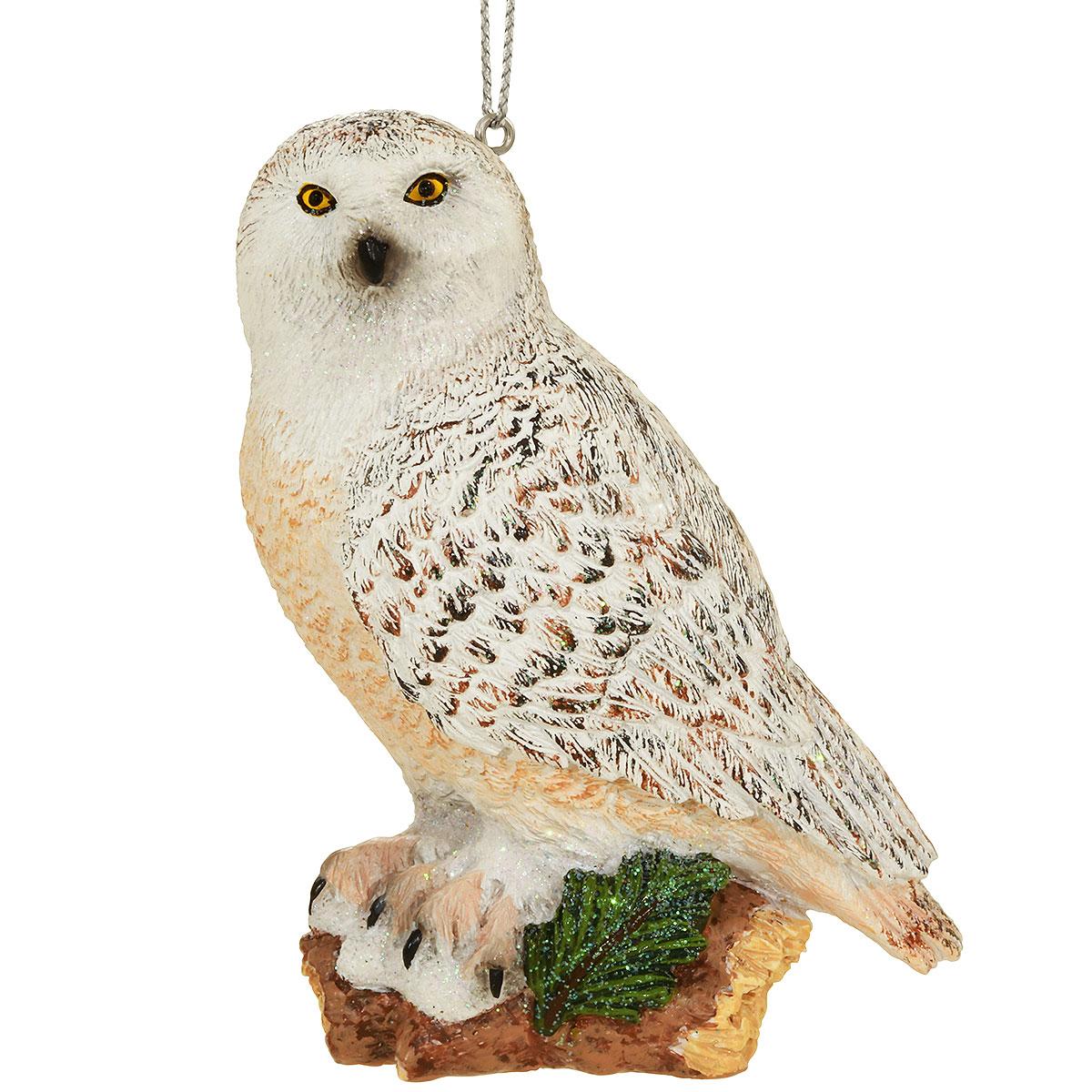 Snowy Owl Resin Ornament