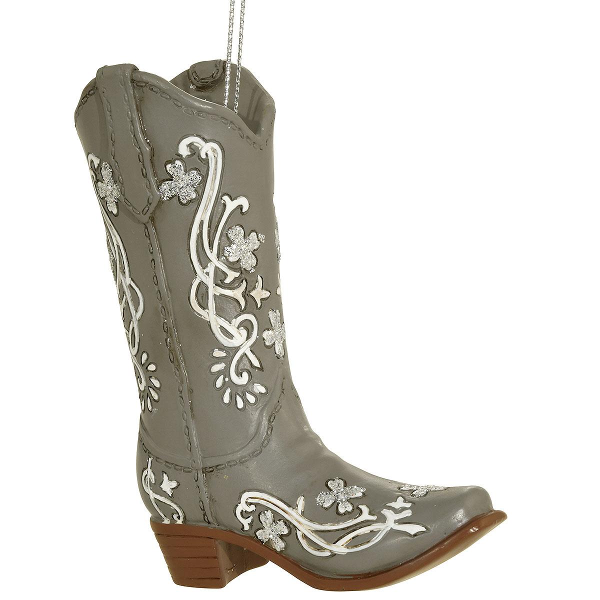 Gray Cowboy Boot Ornament & Legend